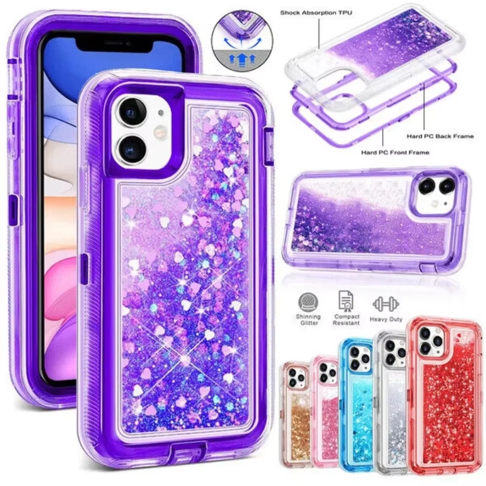 Fragance X - グリッターダイナミックリキッドクイックサンドケース iPhone 17 16 15 12