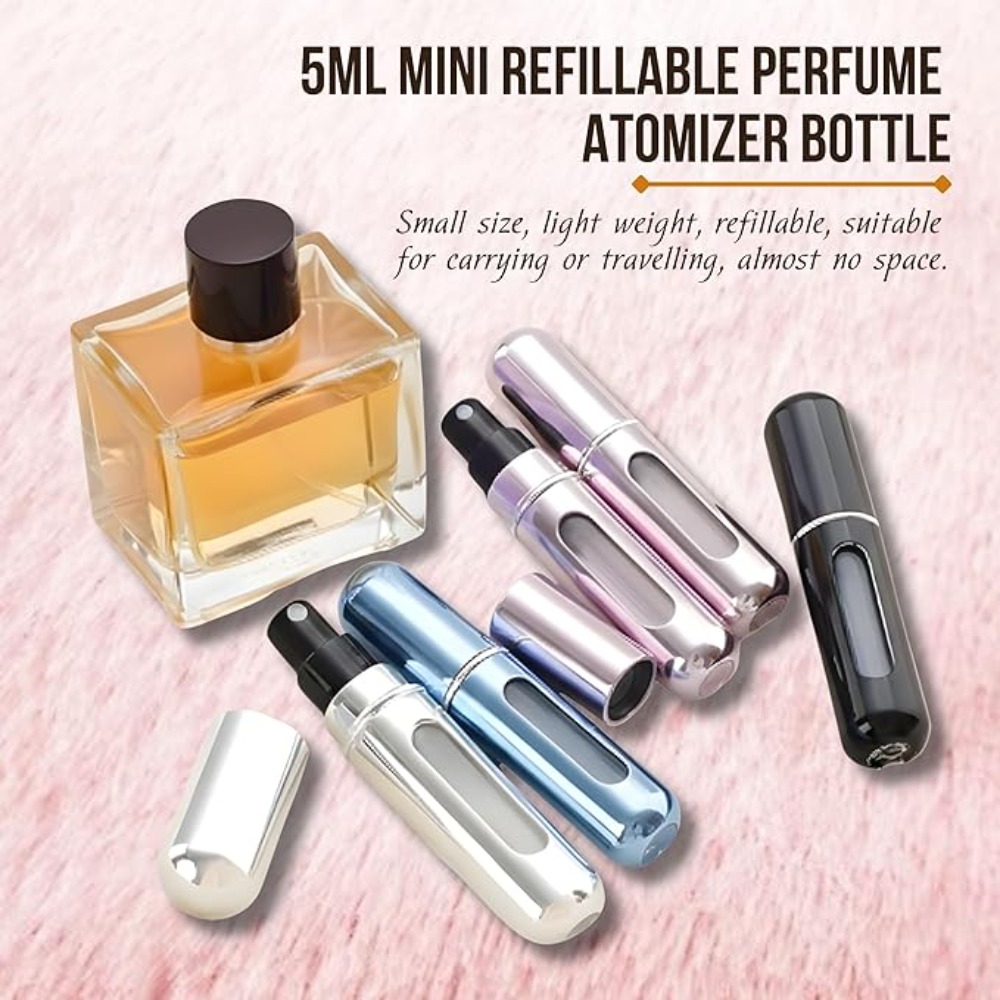 Fragrance Atomizer Pump - 5 ミリリットル 3 個の香水ボトルポータブルミニ詰め替えポンプ空ボトル化粧品スプレーアトマイザーフレグランス容器トラベルツール