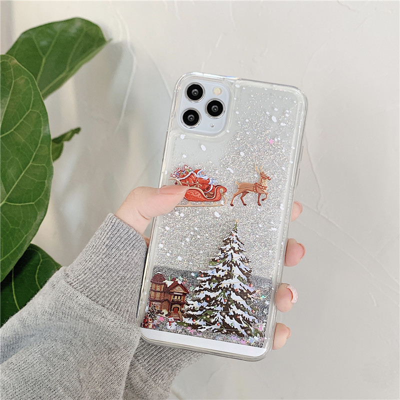 Fragance X - クリスマスツリー液体流砂グリッターiPhone16 15 14 13 12 11