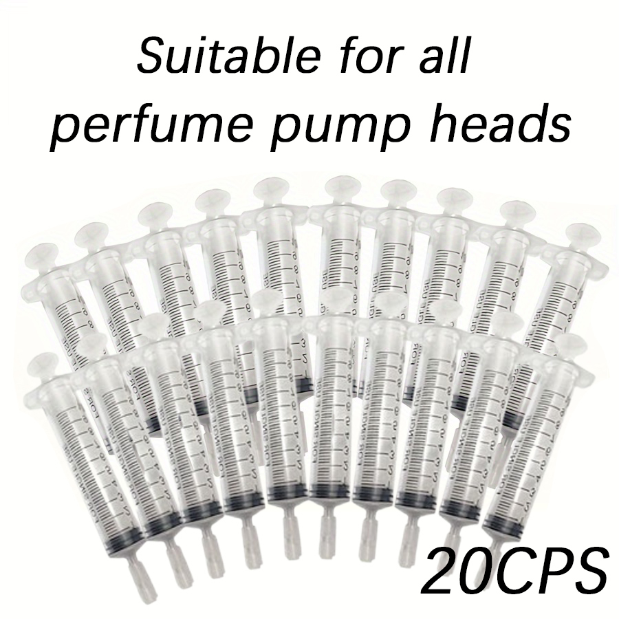 Fragrance Atomizer Pump - 20個の新しいプラスチック製香水シリンジ、詰め替え可能なサンプルボトルの定量分配用、化粧品ポンプシリンジツール