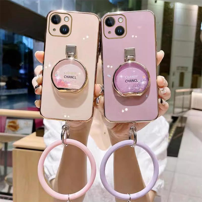 Fragance X - クリエイティブ香水ボトルメッキフォンホルダー,iphone 13, 15, 14, 12, 11