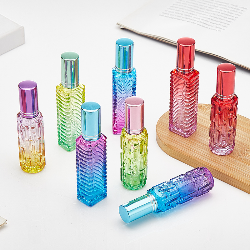 Perfume Fragrance One - 1 個 10 ミリリットルカラフルな正方形のガラス香水瓶厚いミニフレグランス化粧品包装スプレーボトル詰め替え可能なガラスバイアル
