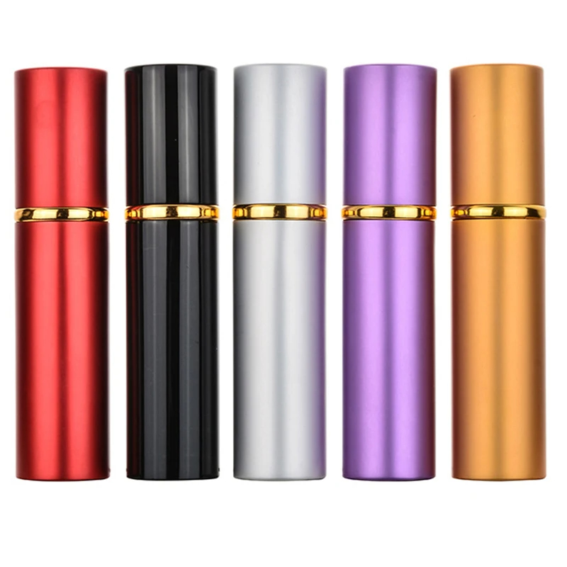 Fragrance Atomizer Pump - 5 個 10 ミリリットル高品質詰め替えミニ香水アトマイザースプレーボトル空のガラス香水瓶アルミスプレー Atoizers