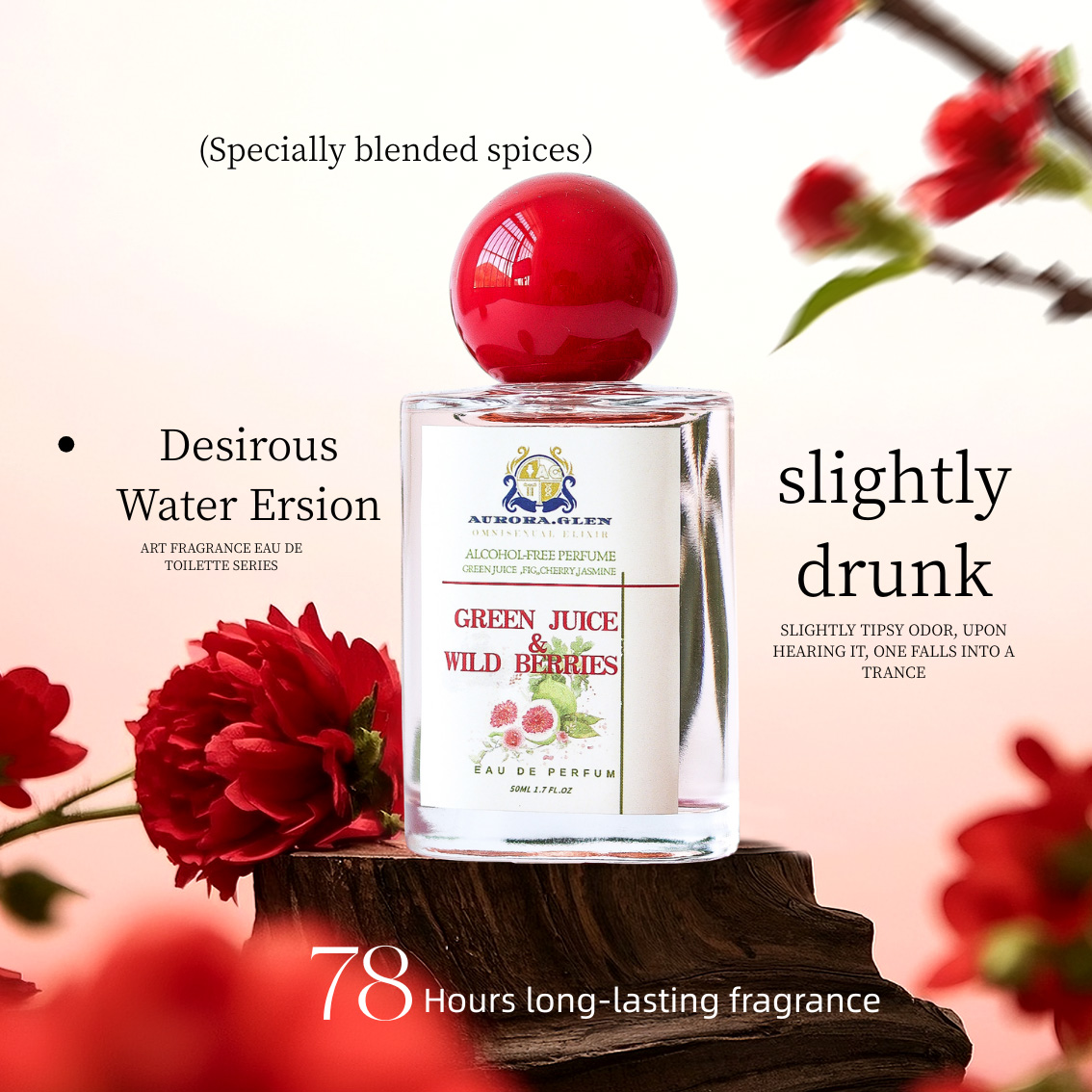 Perfume Fragrance World - ブランドオリジナル イチジクグリーンリーフの香りのパルファムオイル 女性用 50ml ロマンチックなデートに最適な長時間持続するフローラルの香り