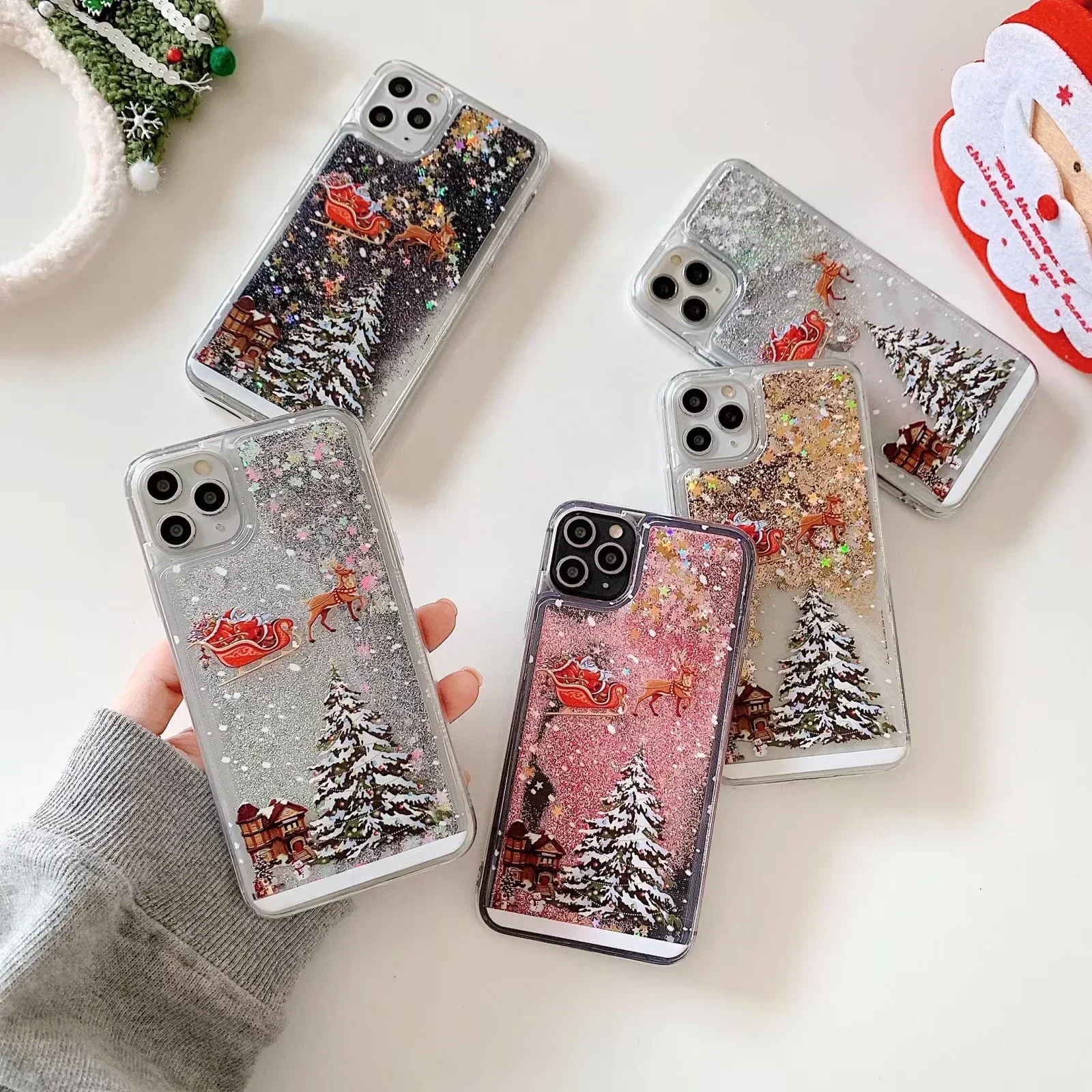 クリスマスツリー液体流砂グリッターiPhone16 15 1 - Fragance X のレビューと価格