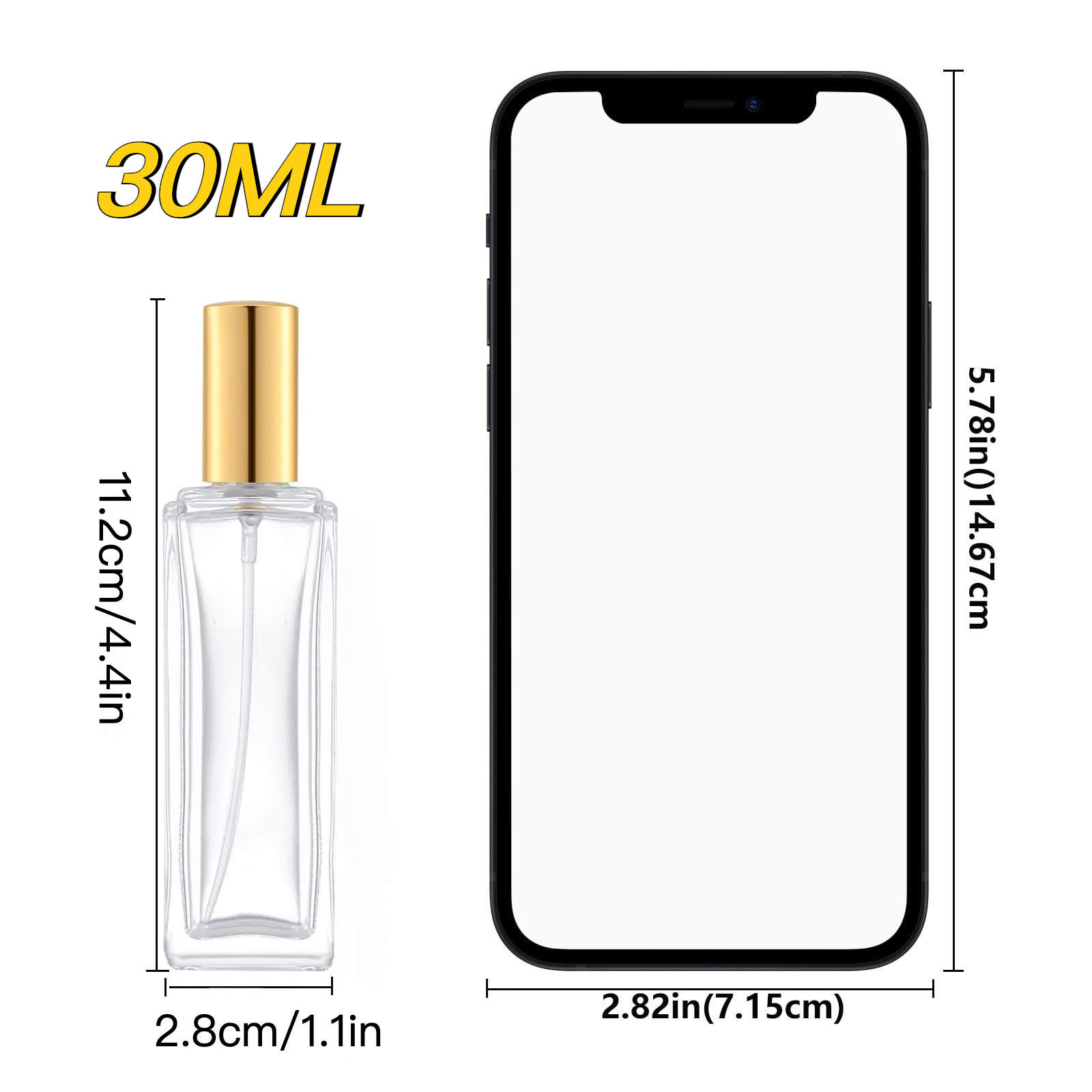 6 個のガラス香水瓶 30 ミリリットル空の正方形詰め替え可 - Perfume Fragrance World のレビューと価格