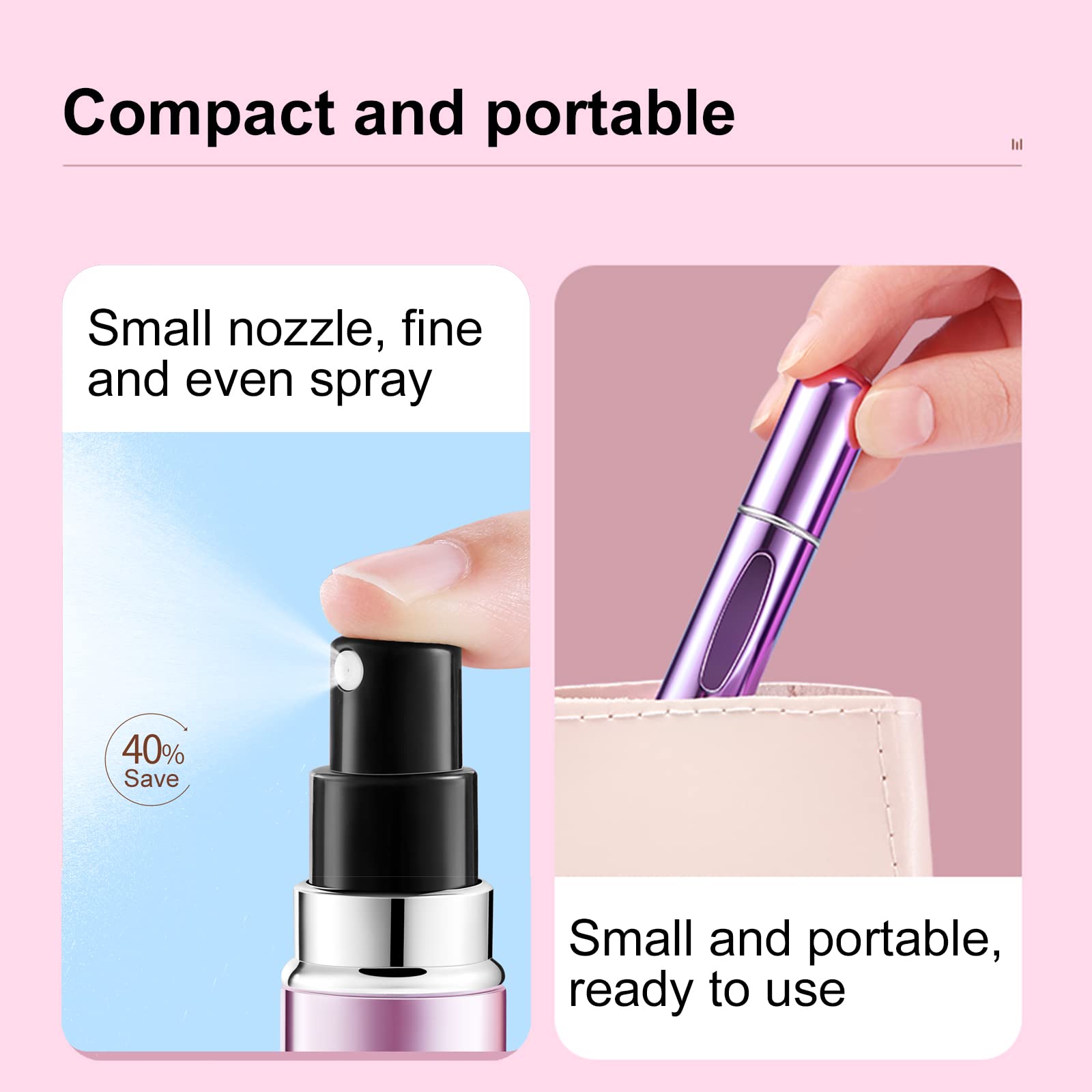詰め替え可能なミニ香水瓶ポータブル化粧品ボトルスプレーボトル - Fragrance Atomizer Pump のレビューと価格